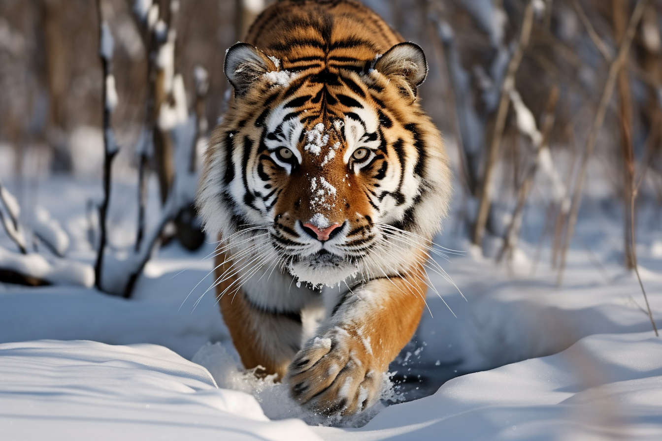 siberian tiger in snow