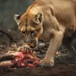 cougar eating a elk