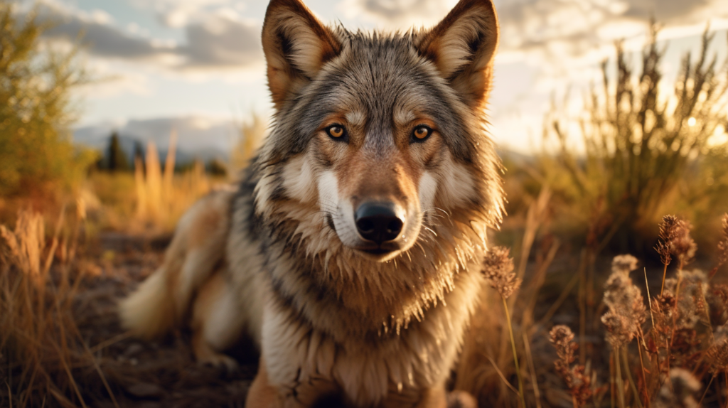 a brown wolf fur color